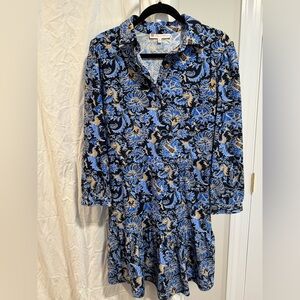Jude Connally Navy and Light Blue Floral Dress